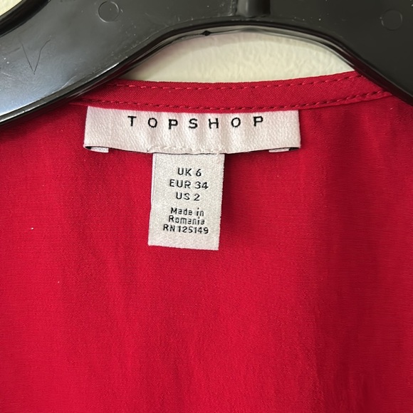 Topshop red blouse, size 2, EUC - Picture 6 of 6